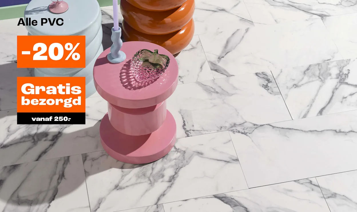 20% korting op alle PVC vloeren + gratis bezorgd vanaf €250