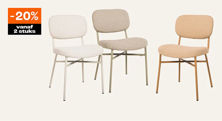 20% korting vanaf 2 stuks stoel Dalmine