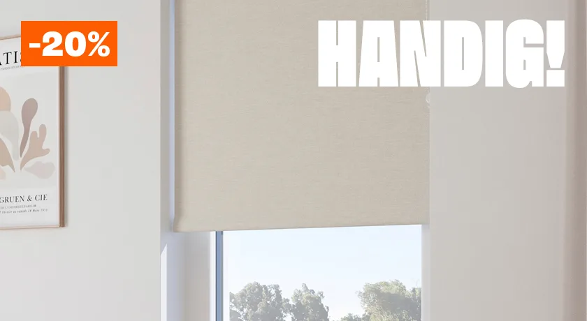 20% korting op alle verduisterende rolgordijnstoffen op maat gemaakt