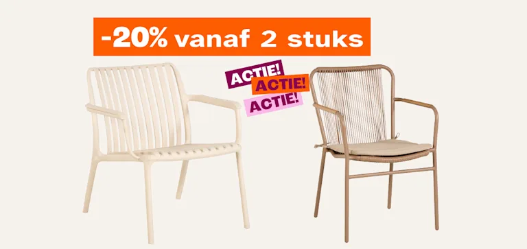 Cardlist - 20% korting vanaf 2 stuks selectie tuinstoelen - Week 16 en 17