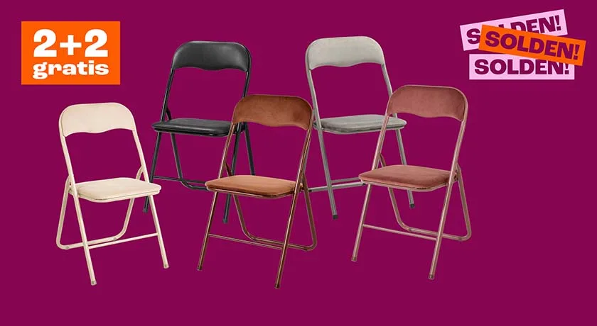 Alle klapstoelen 2+2 gratis