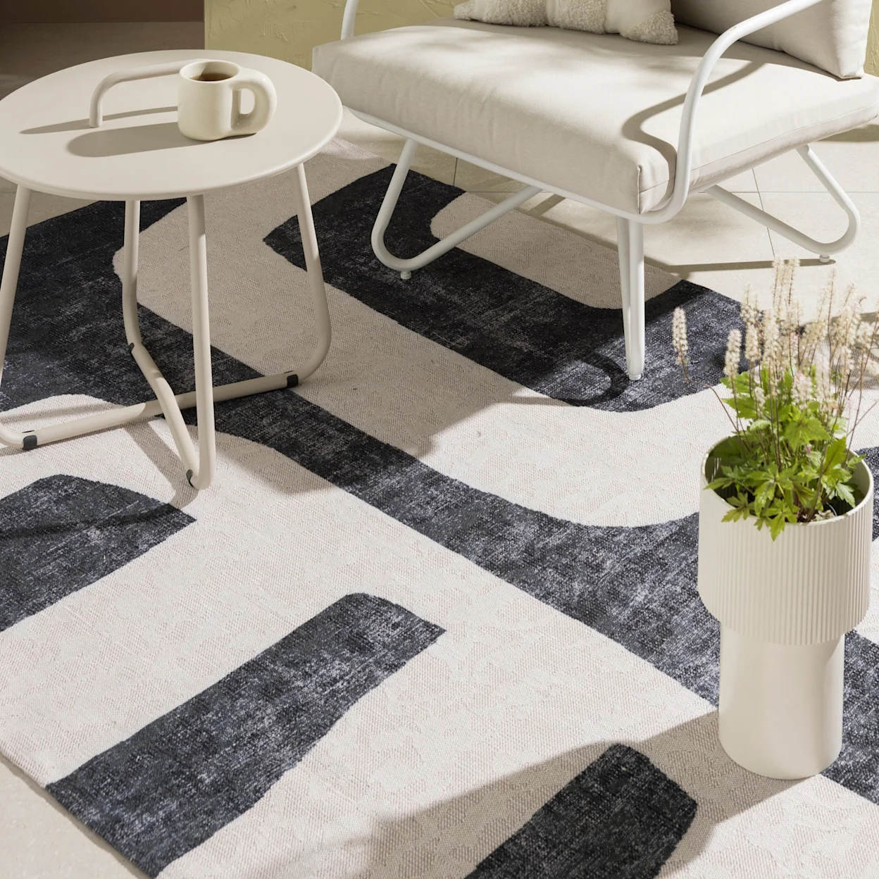 Retro buitenkleed met fauteuil