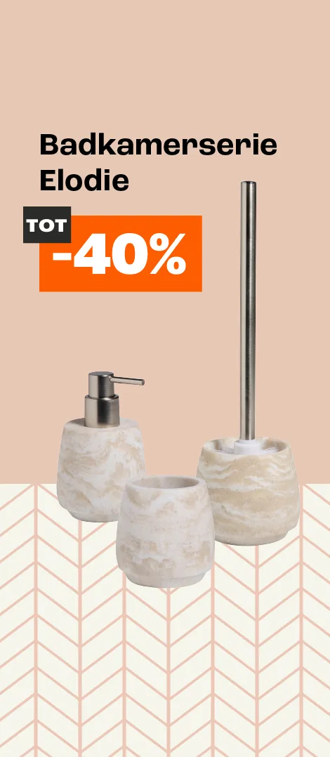 Product tile banner 40% korting op badkamerserie Elodie (Texture Tones)