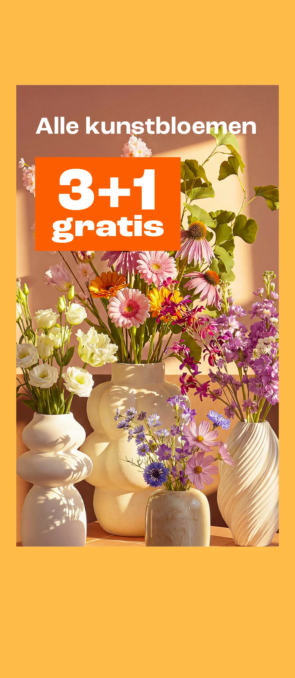 Product tile banner - 3+1 gratis op alle kunstbloemen - Week 10/11 - NL/BE