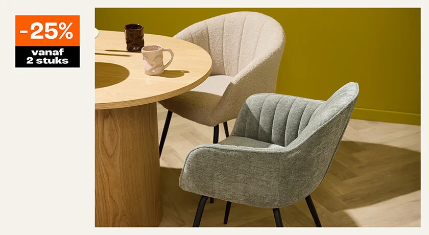 25% korting op diverse stoelen
