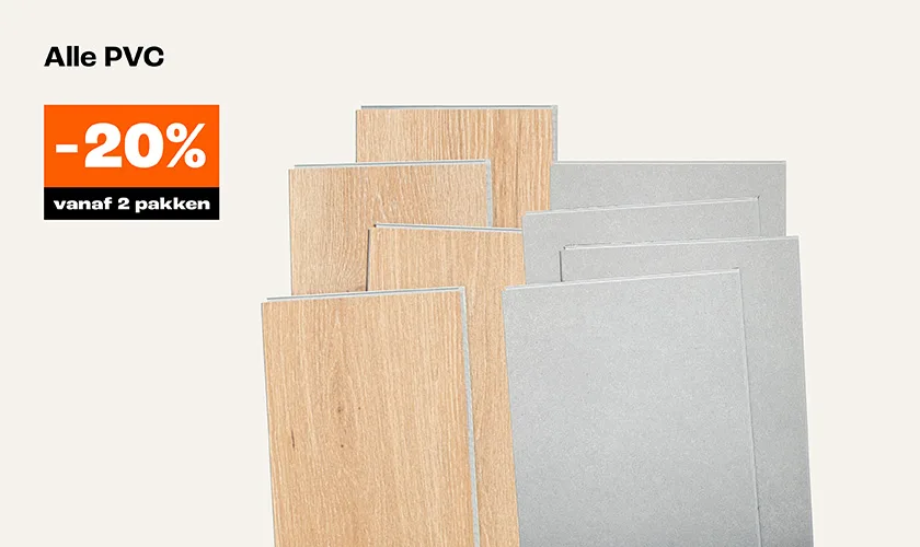 20% korting op alle PVC vanaf 2 pakken