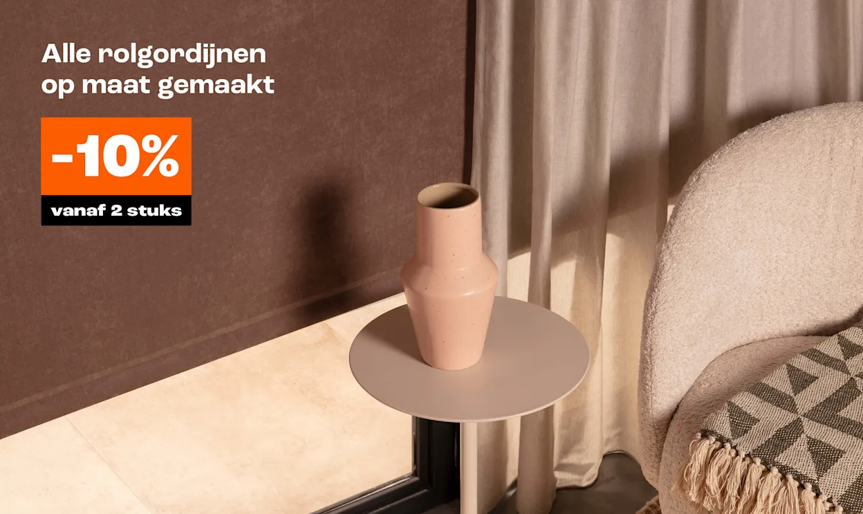 10% korting op alle rolgordijnen op maat gemaakt vanaf 2 stuks