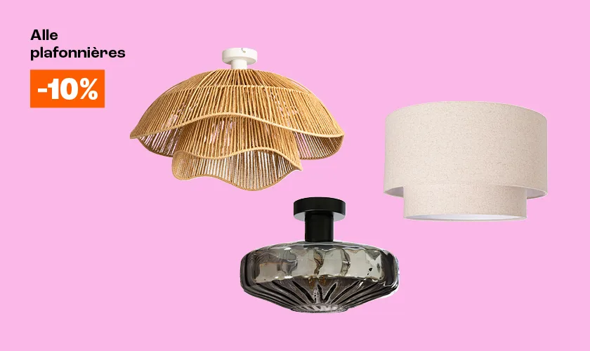 10% korting op alle plafonnières