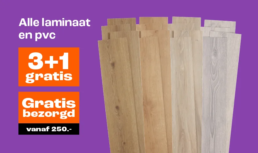 Alle laminaat en pvc 3+1 gratis