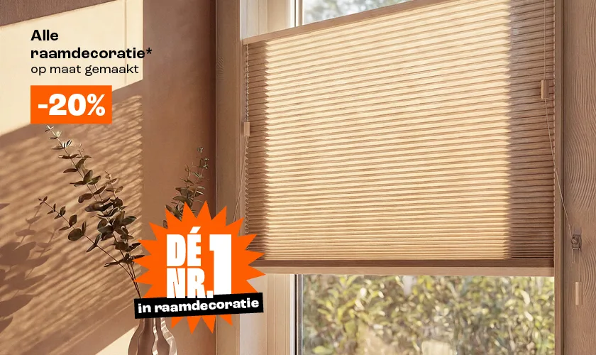 20% alle raamdecoratie op maat