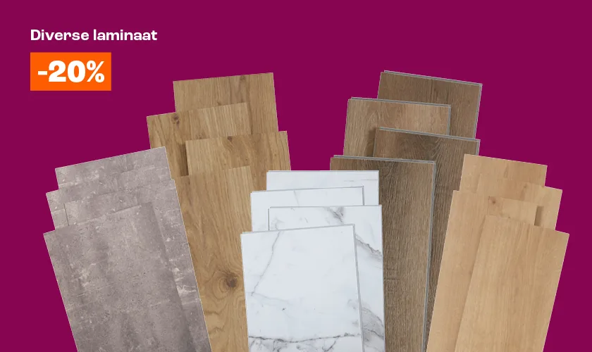 20% korting op diverse laminaat vanaf 2 stuks