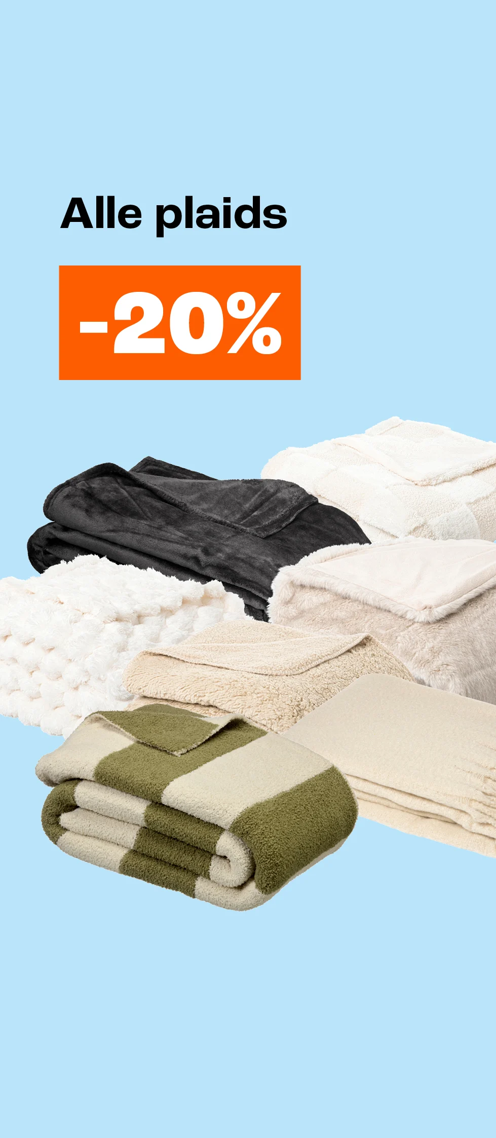 20% korting op alle plaids