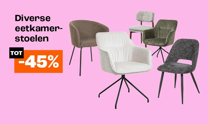 Tot 45% korting op diverse stoelen