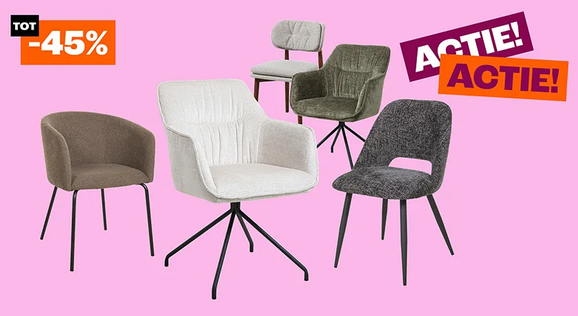 Tot 45% korting op diverse stoelen