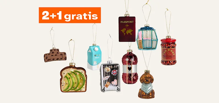 Keuzehulp - 2+1 gratis op alle kerstornamenten - Week 44/45