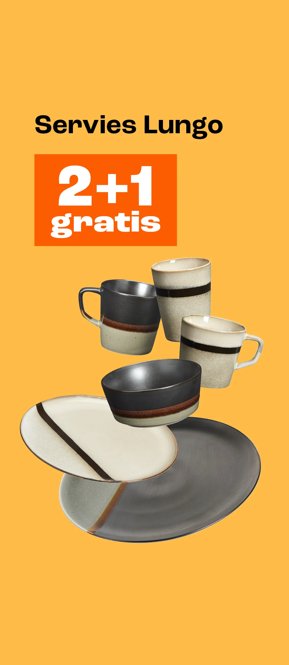 Product tile banner - 2+1 gratis op servies Lungo - NL