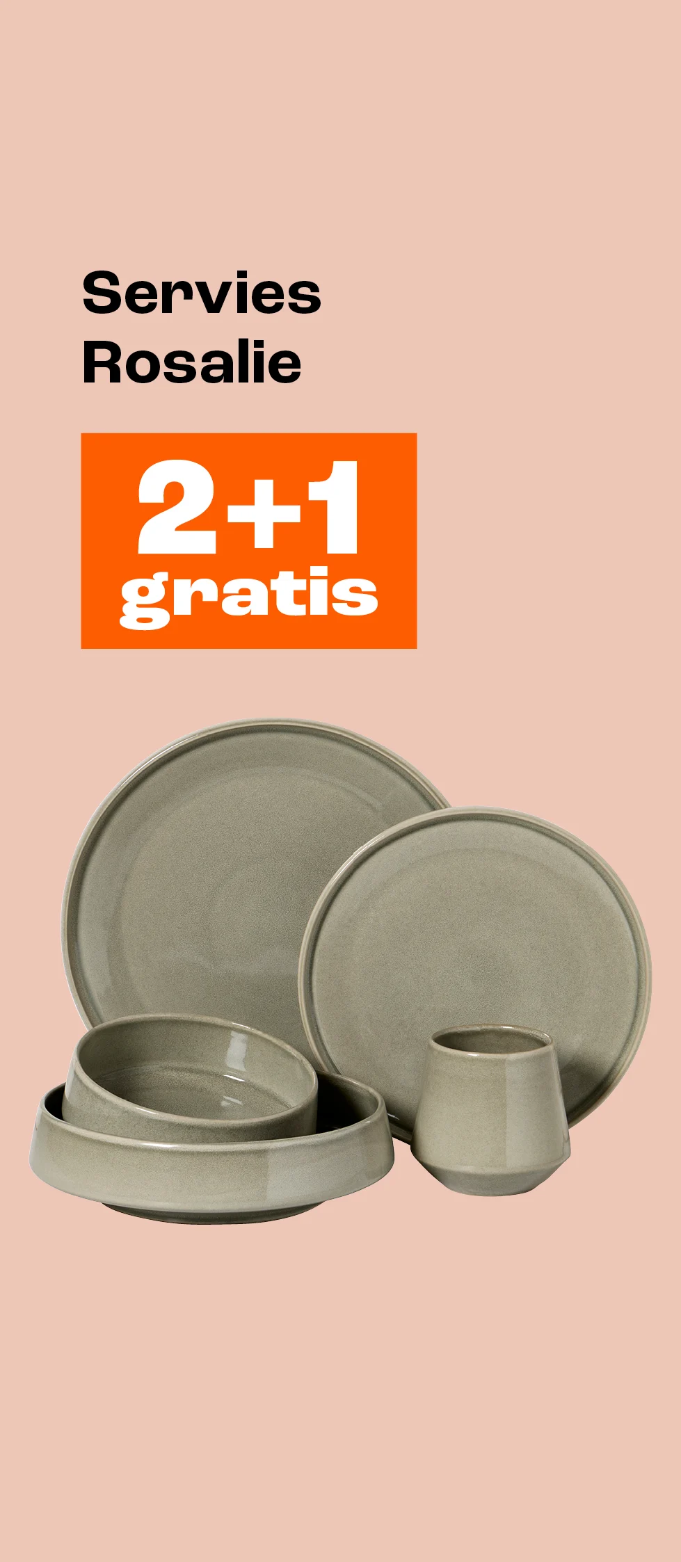 Product tile banner - Servies Rosalie 2+1 gratis - Week 38/39