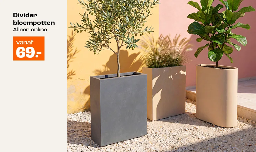 Divider bloempotten voor buiten, vanaf 69.-