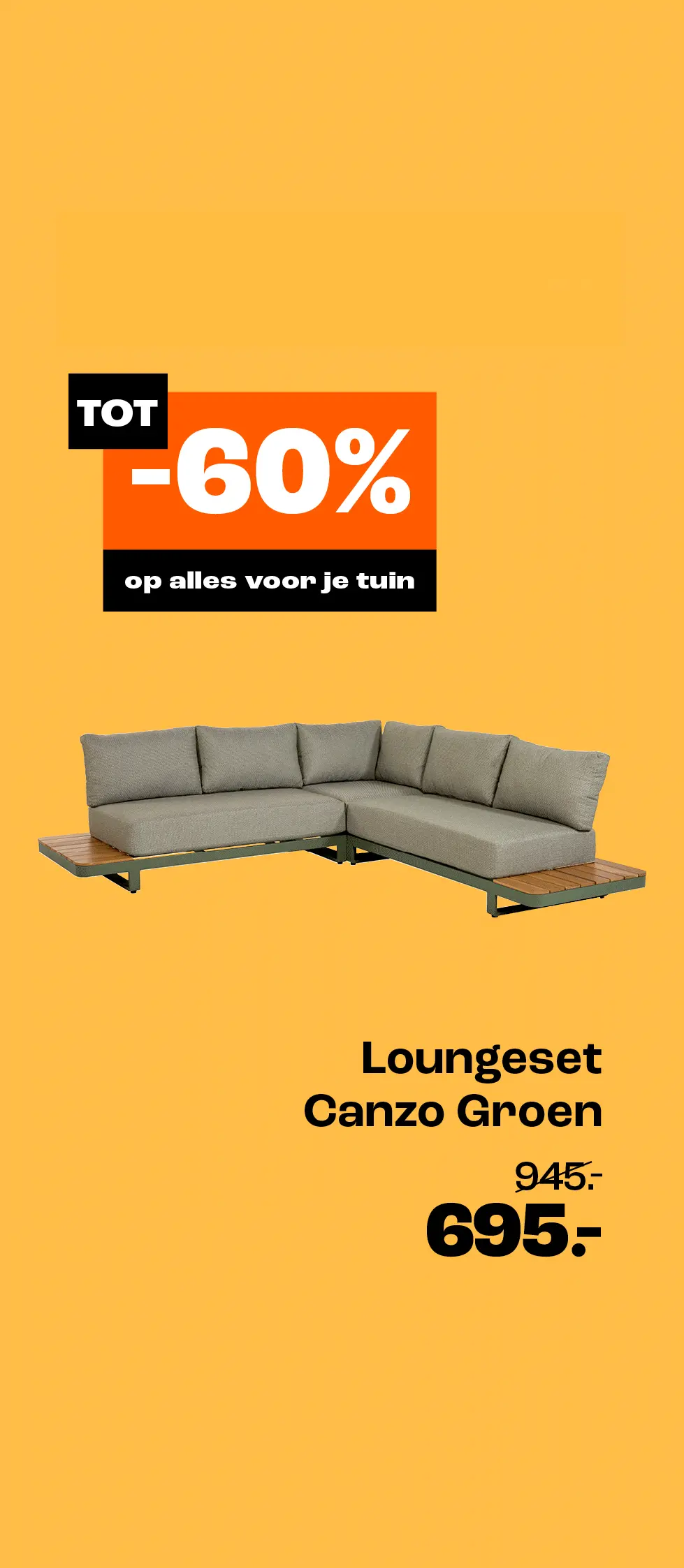 Product tile banner - Extra acties loungesets + webbing zwart - NL