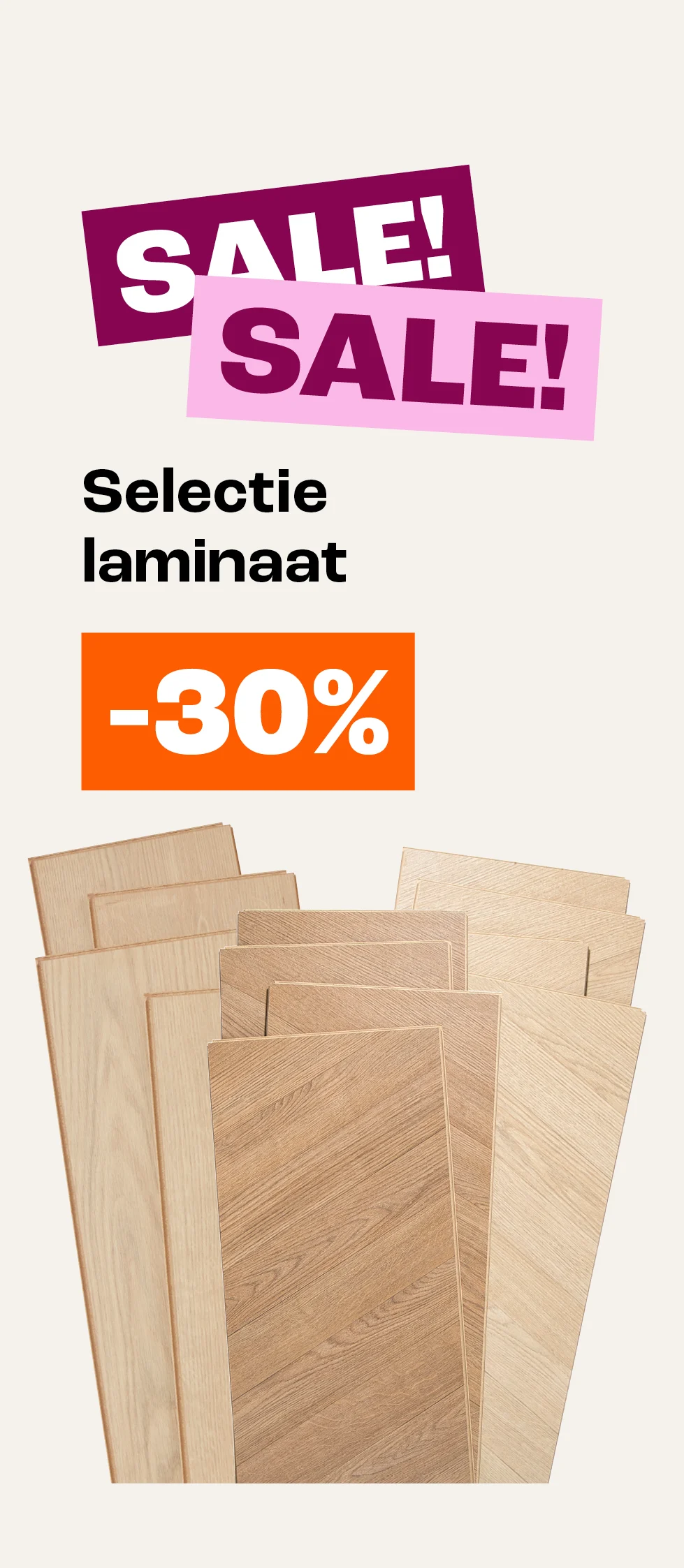 30% korting op een selectie laminaat