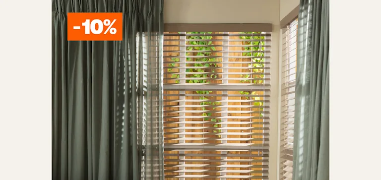 Alle houten jaloezieën op maat 10% korting vanaf 2 stuks