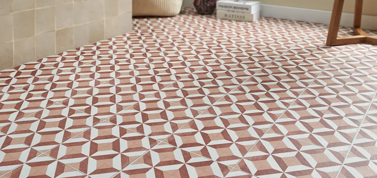 Retro tegellook vinyl vloerbedekking