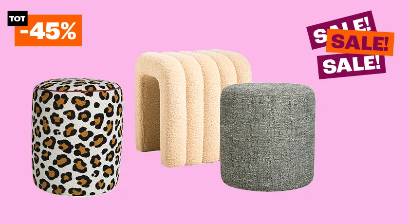 Tot 65% korting op diverse poefen