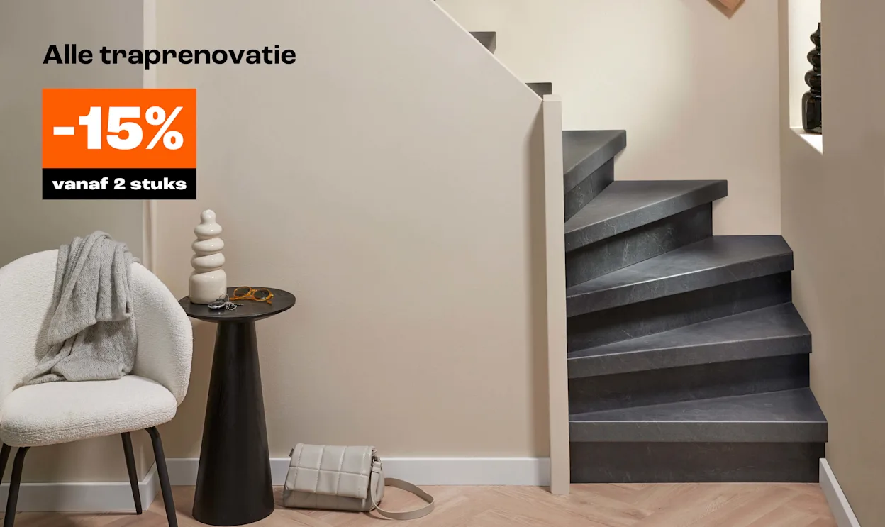 15% korting op alle traprenovatie vanaf 2 artikelen