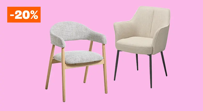 20% korting op alle eetkamerstoelen 