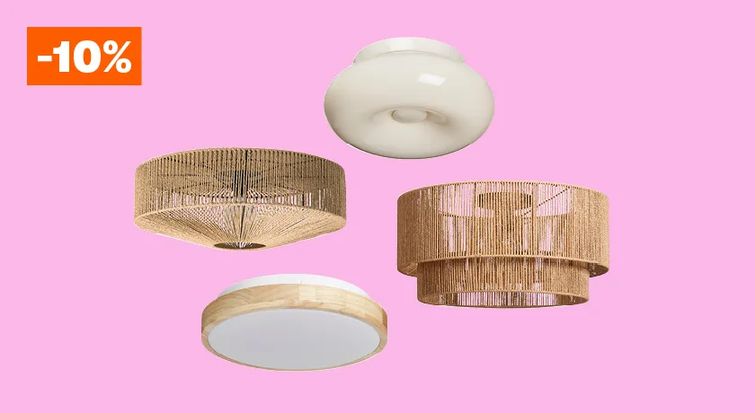 10% korting op alle plafonnières