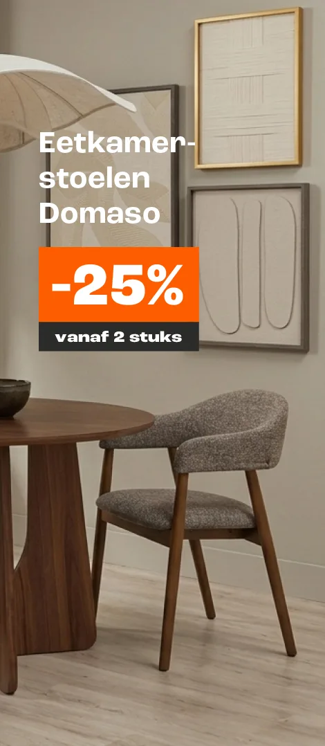 Eetkamerstoelen Domaso 25% korting vanaf 2 stuks