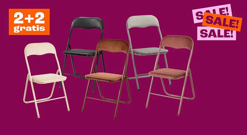 Alle klapstoelen 2+2 gratis