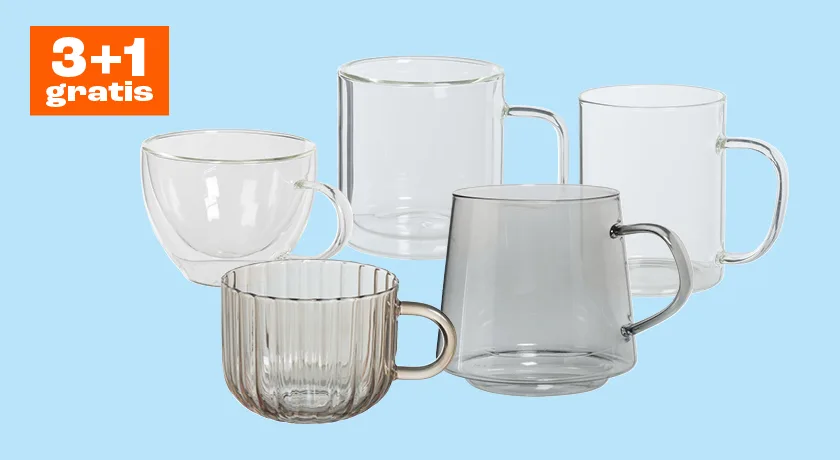 3+1 gratis op alle theeglazen