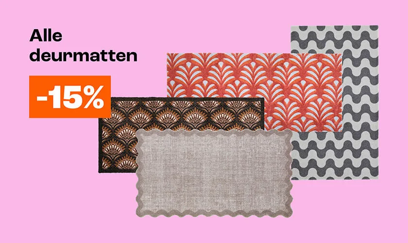 15% korting op deurmatten