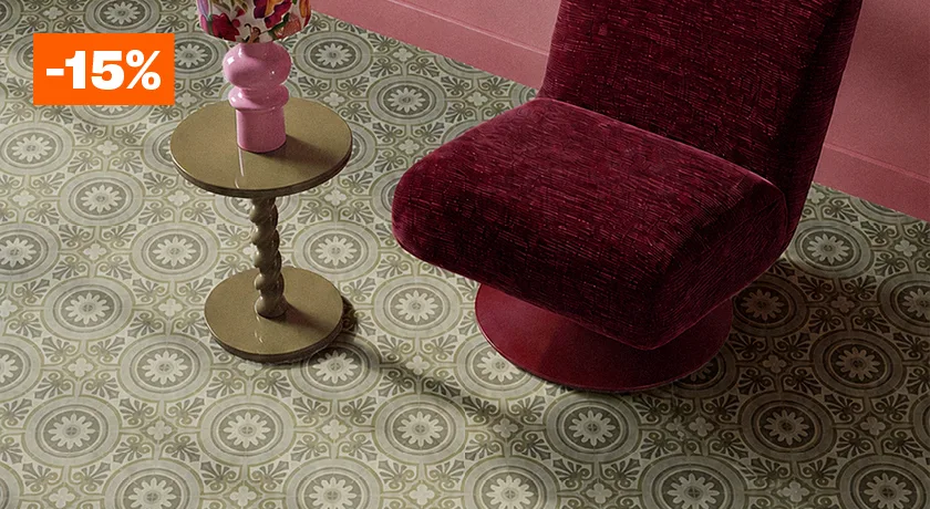 Alle vinyl en tapijt 15% korting