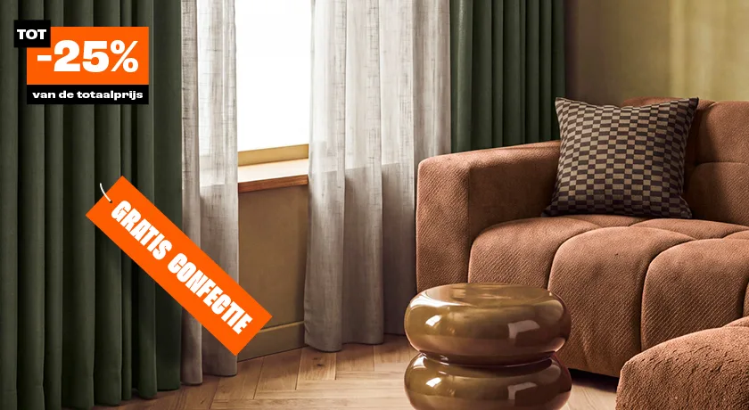 Banner 80 meest populaire gordijnen gratis confectie