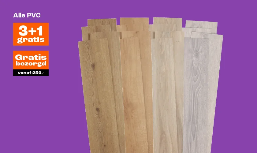 Banner met link naar actie alle pvc-vloeren 3+1 gratis