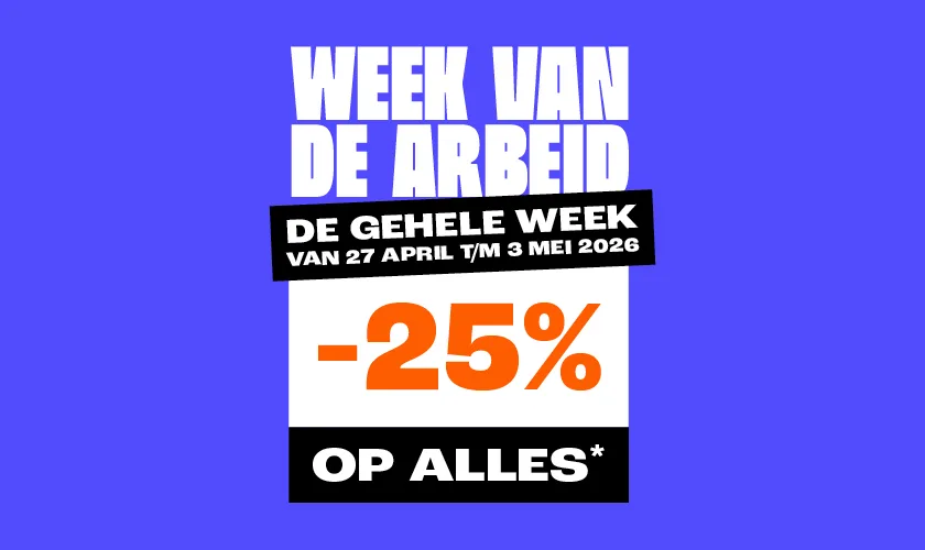 De gehele week 25% korting op alles vanaf 2 stuks