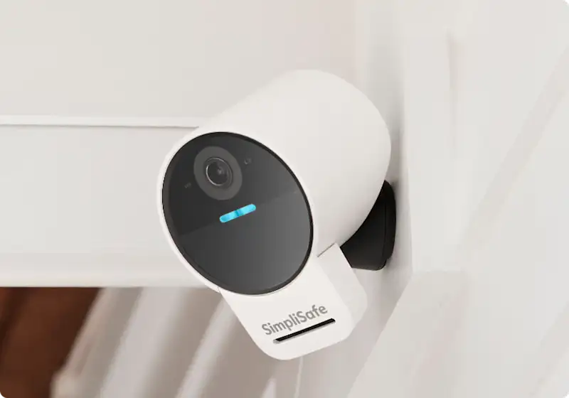 Image of an outdoor security camera mounted on a house