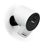 An outdoor camera on a solid white background