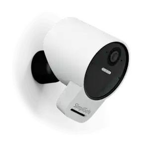 An outdoor camera on a solid white background