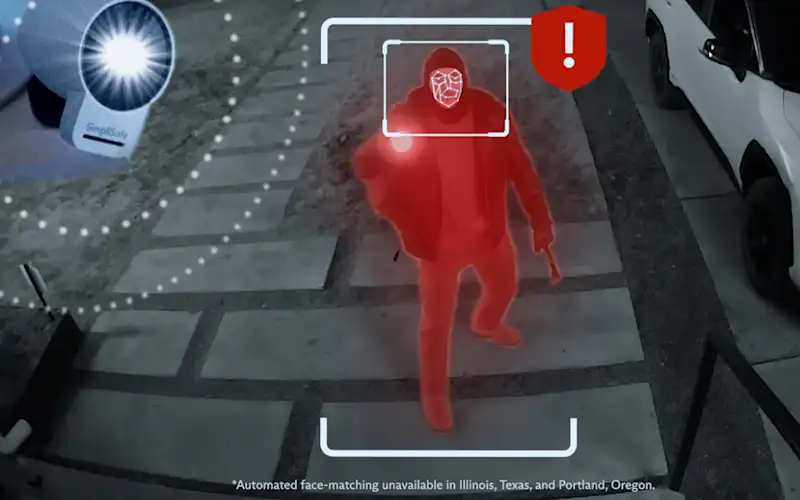 Outdoor Camera identifying intruder with AI technology