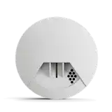 A smoke detector on a plain white background