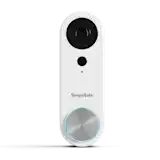 A video doorbell on a solid white background