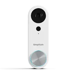 A video doorbell on a solid white background