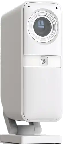 An indoor camera on a solid white background