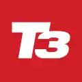 Image of T3 logo on a red background