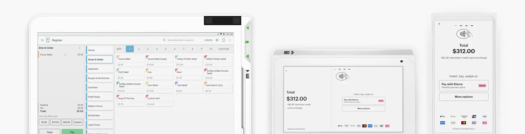 A small business counter with point of sale hardware