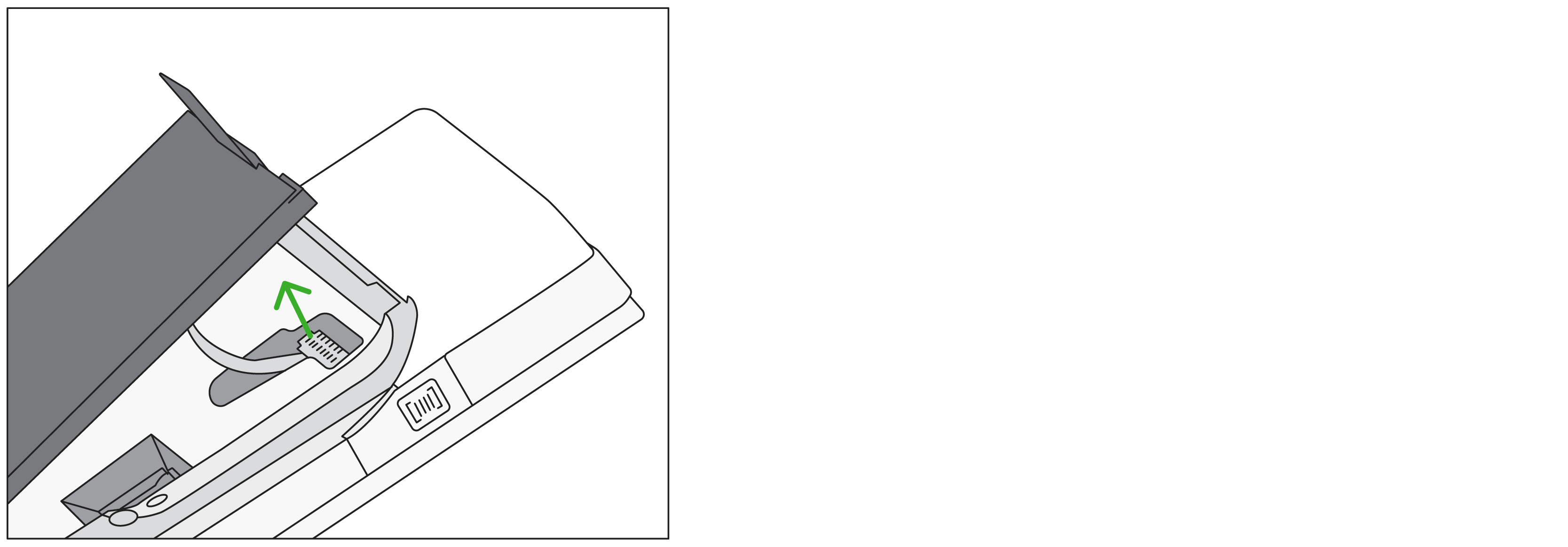 Image displaying detaching the battery cord from the Flex device.