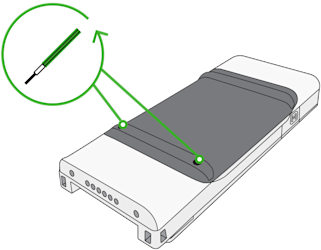 Image indicates removing the battery door with the help of screwdriver.